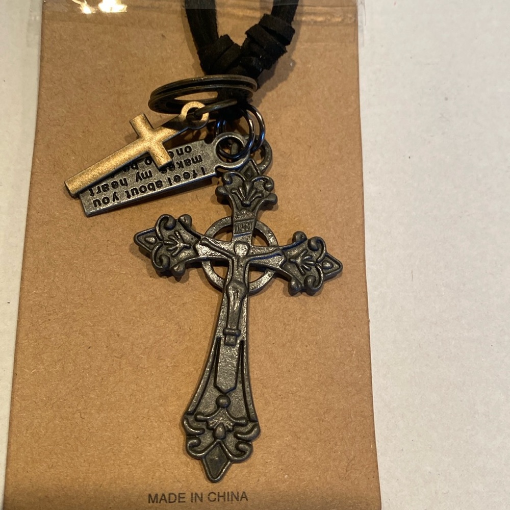 NIP and vintage-Style black antique-looking Celtic Cross, etc.